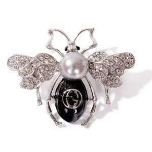 Rhinestone  Pearl Crystal Bee Brooches